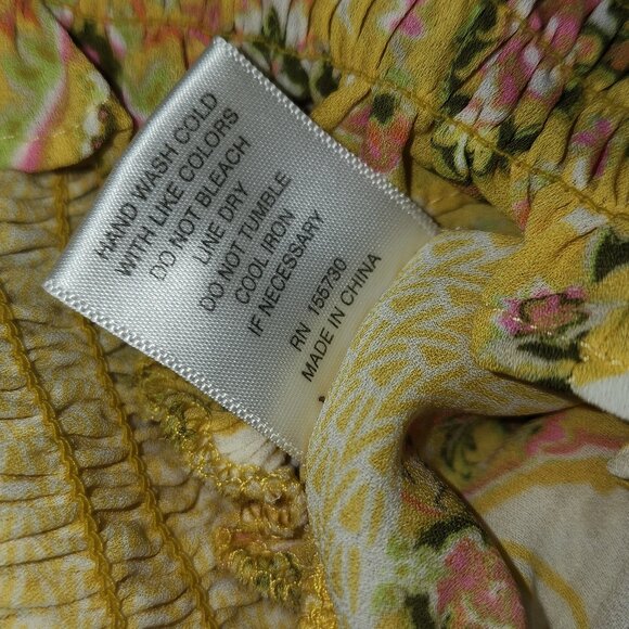 Womens Rose & Olive Yellow gathered kaftan boho top size small - Picture 4 of 4